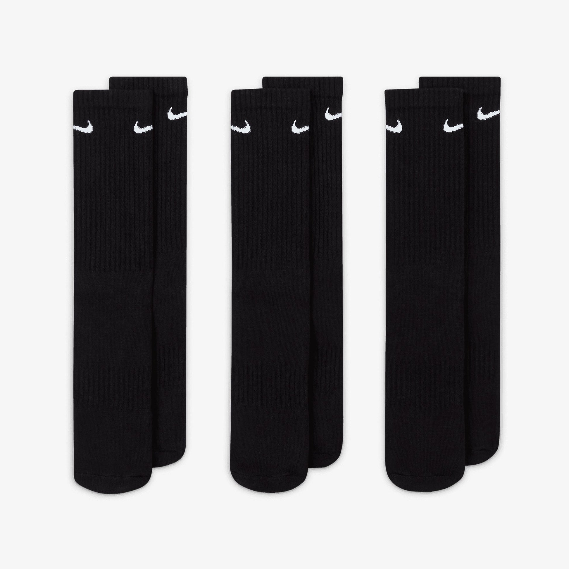 NIKE | EVERYDAY CUSHIONED TRAINING CREW SOCKS { BLACK/WHITE