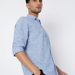 Blue Striped Linen Shirt