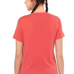 Essential Basic Short Sleeve Round Neck T-Shirt - Cayenne