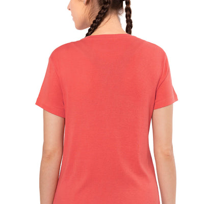 Essential Basic Short Sleeve Round Neck T-Shirt - Cayenne