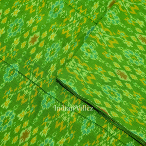 Exclusive Green Pochampally Ikat Silk & Cotton (Sico) Fabric