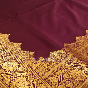 Purple Soft Pure Mashru Satin Silk Banarasi Saree