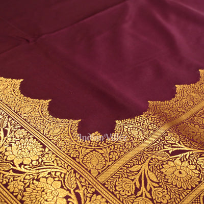 Purple Soft Pure Mashru Satin Silk Banarasi Saree