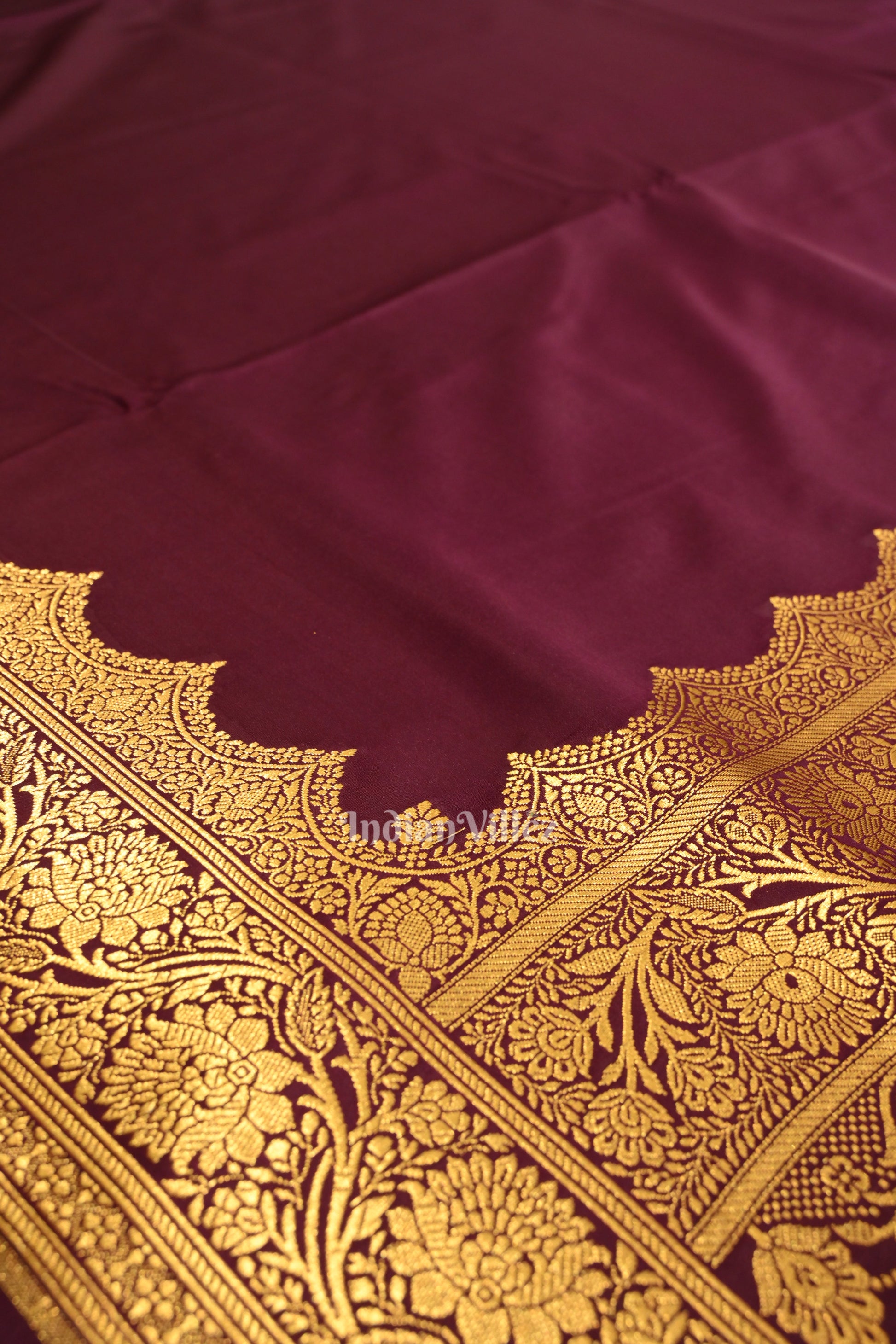 Purple Soft Pure Mashru Satin Silk Banarasi Saree