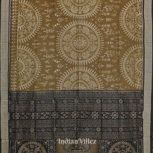 Trtout Grey Odisha Ikat Sambalpuri Silk Saree