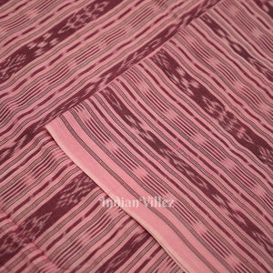 Pink Sambalpuri Odisha Ikat Cotton Fabric