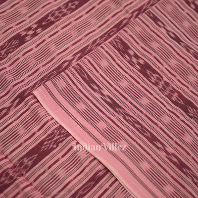 Pink Sambalpuri Odisha Ikat Cotton Fabric