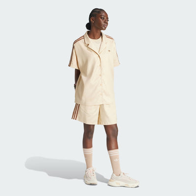 Adidas Originals | FASHION MONOGRAM SATIN SHORTS  { CRYSTAL SAND