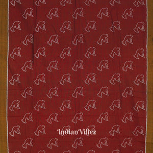 Maroon Pigeon Odisha Ikat Sambalpuri Pure Cotton Saree