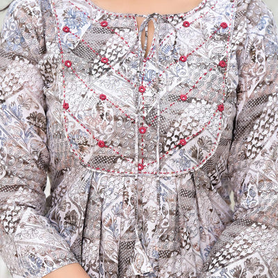 grey-floral-printed-pure-cotton-a-line-dress