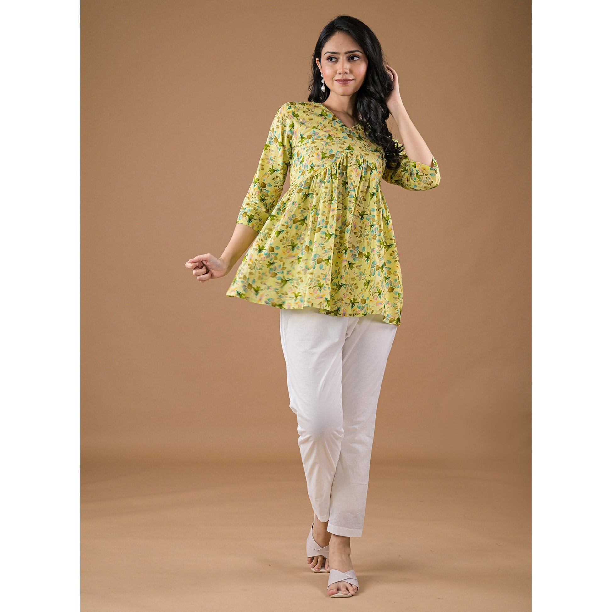 green-floral-printed-pure-cotton-a-line-top