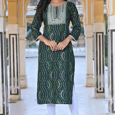 green-foil-printed-rayon-straight-kurti