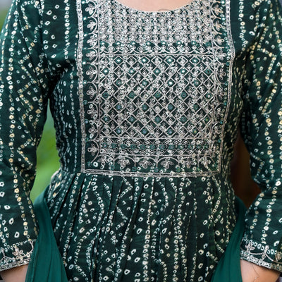 green-bandhani-printed-naira-cut-rayon-salwar-suit