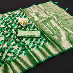 green-stone-work-woven-organza-jacquard-saree
