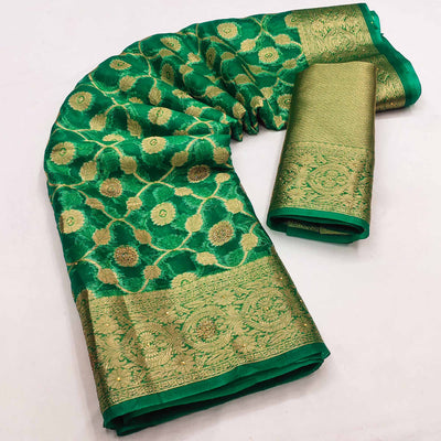 green-stone-work-woven-organza-jacquard-saree-1