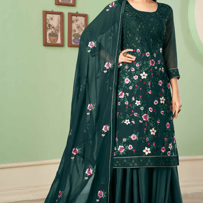 green-floral-sequins-embroidered-georgette-semi-stitched-suit-17