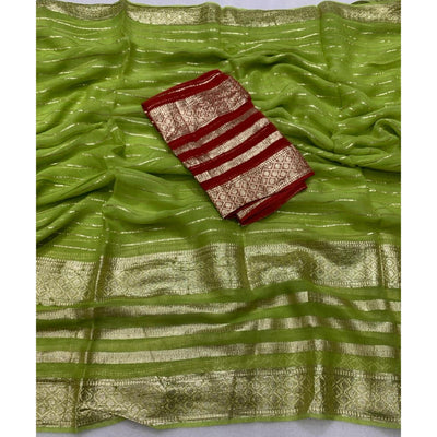 green-striped-zari-woven-viscose-saree