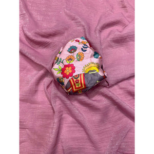 Dusty Pink Solid Crepe Crush Saree