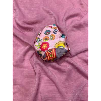 Dusty Pink Solid Crepe Crush Saree