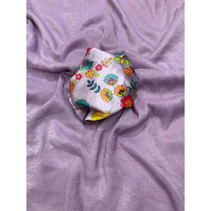 Lavender Solid Crepe Crush Saree