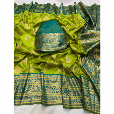 green-butti-work-banarasi-silk-saree