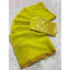 green-solid-georgette-saree-with-embroidered-border-2