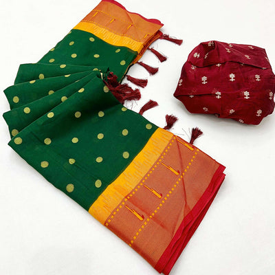 green-woven-brasso-paithani-saree-with-tassels