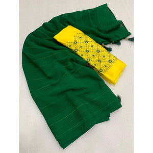 green-zari-woven-georgettte-saree-with-tassels
