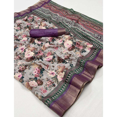 grey-purple-floral-digital-printed-with-woven-border-tussar-silk-saree