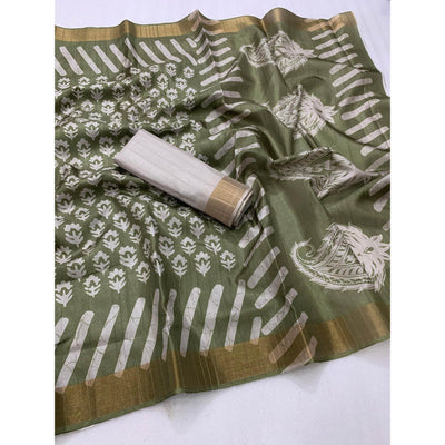 green-floral-digital-printed-tussar-silk-saree-1