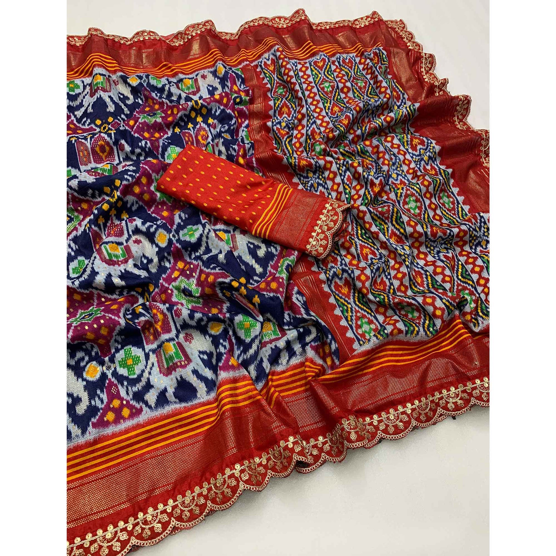 grey-red-ikkat-printed-dola-silk-saree-with-sequins-embroidery-border