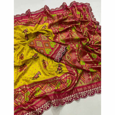 green-pink-ikkat-printed-dola-silk-saree-with-sequins-embroidered-border
