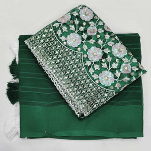 green-zari-striped-chiffon-saree-with-tassels