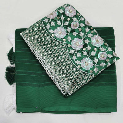 green-zari-striped-chiffon-saree-with-tassels