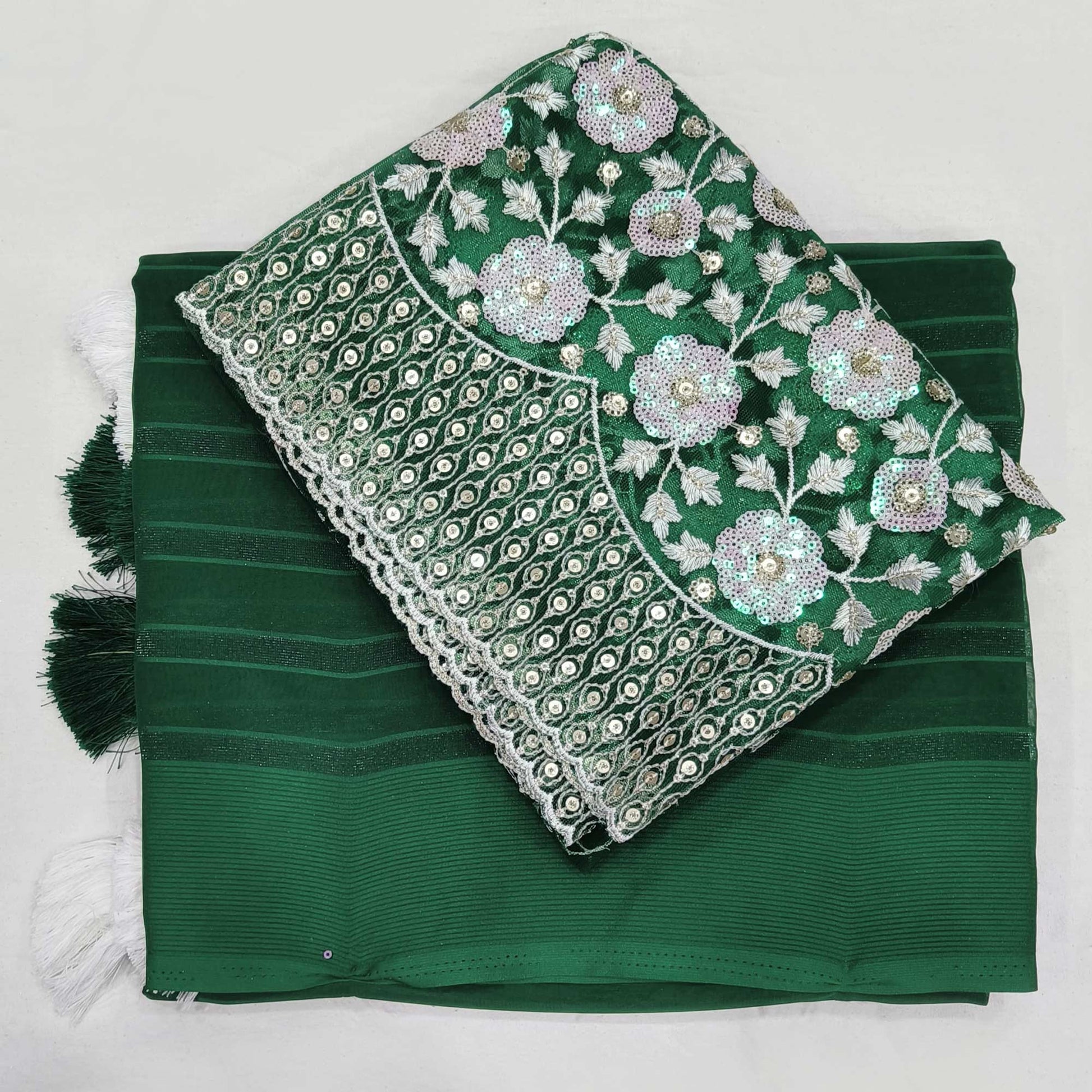 green-zari-striped-chiffon-saree-with-tassels