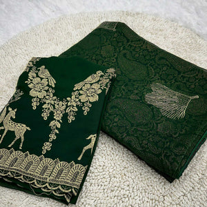green-foil-printed-georgette-saree-6