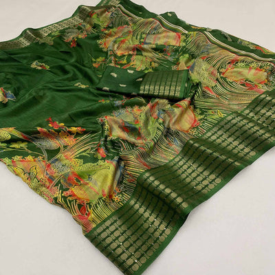 green-printed-dola-silk-saree-with-sequins-border