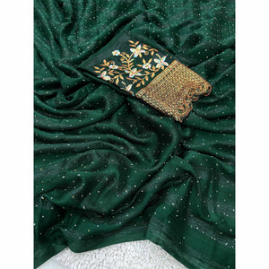 green-woven-swaroski-work-georgette-saree-with-tassels