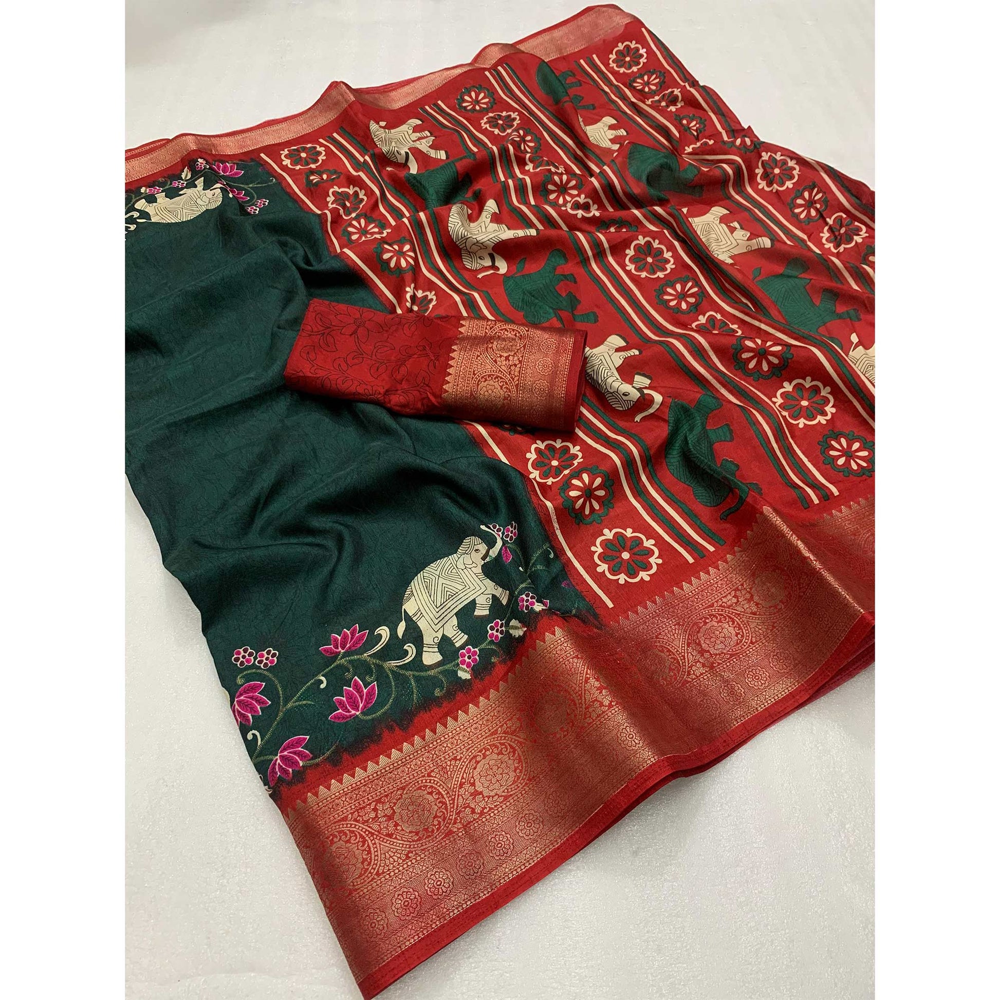 green-printed-dola-silk-saree