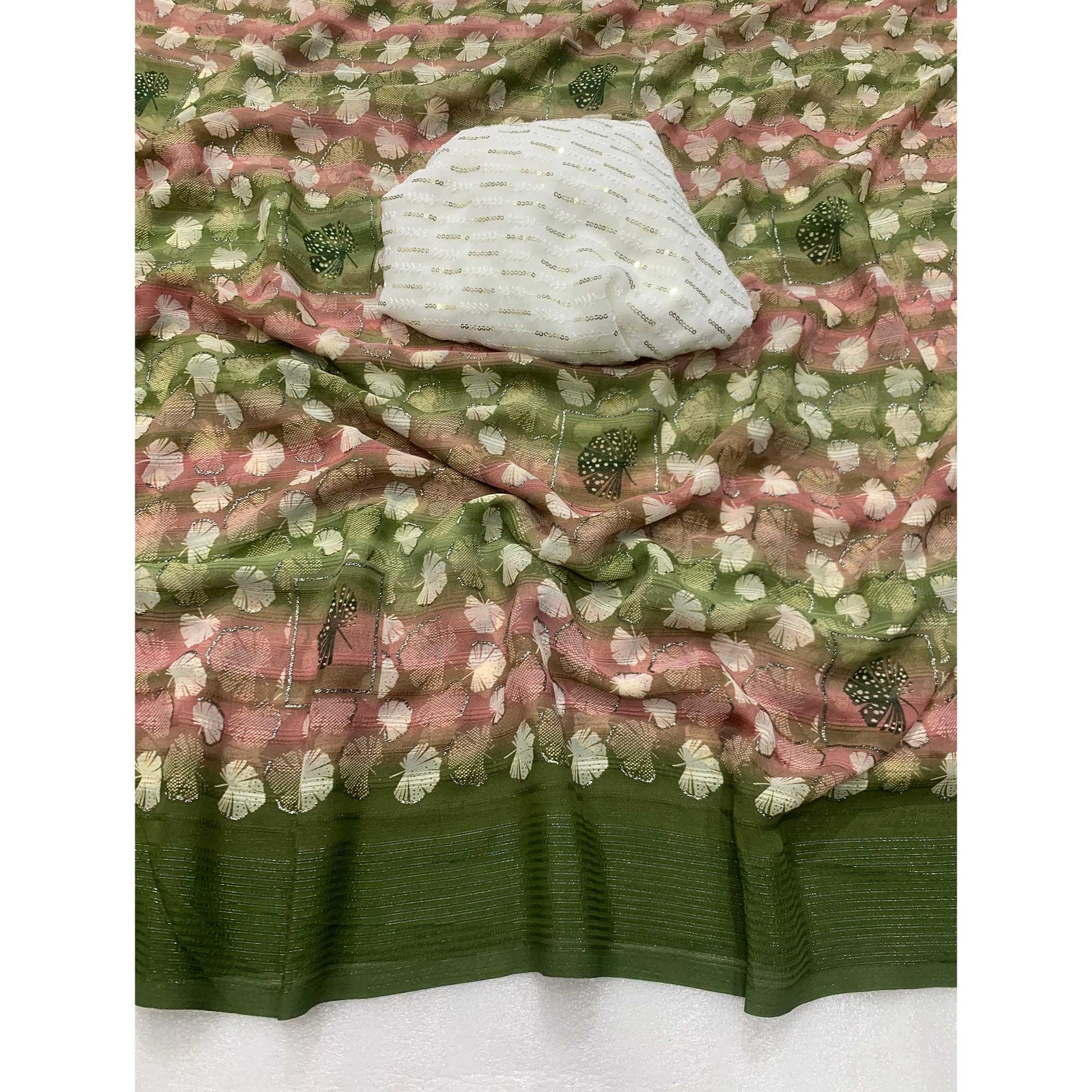 green-floral-foil-printed-georgette-saree-with-tassels-5