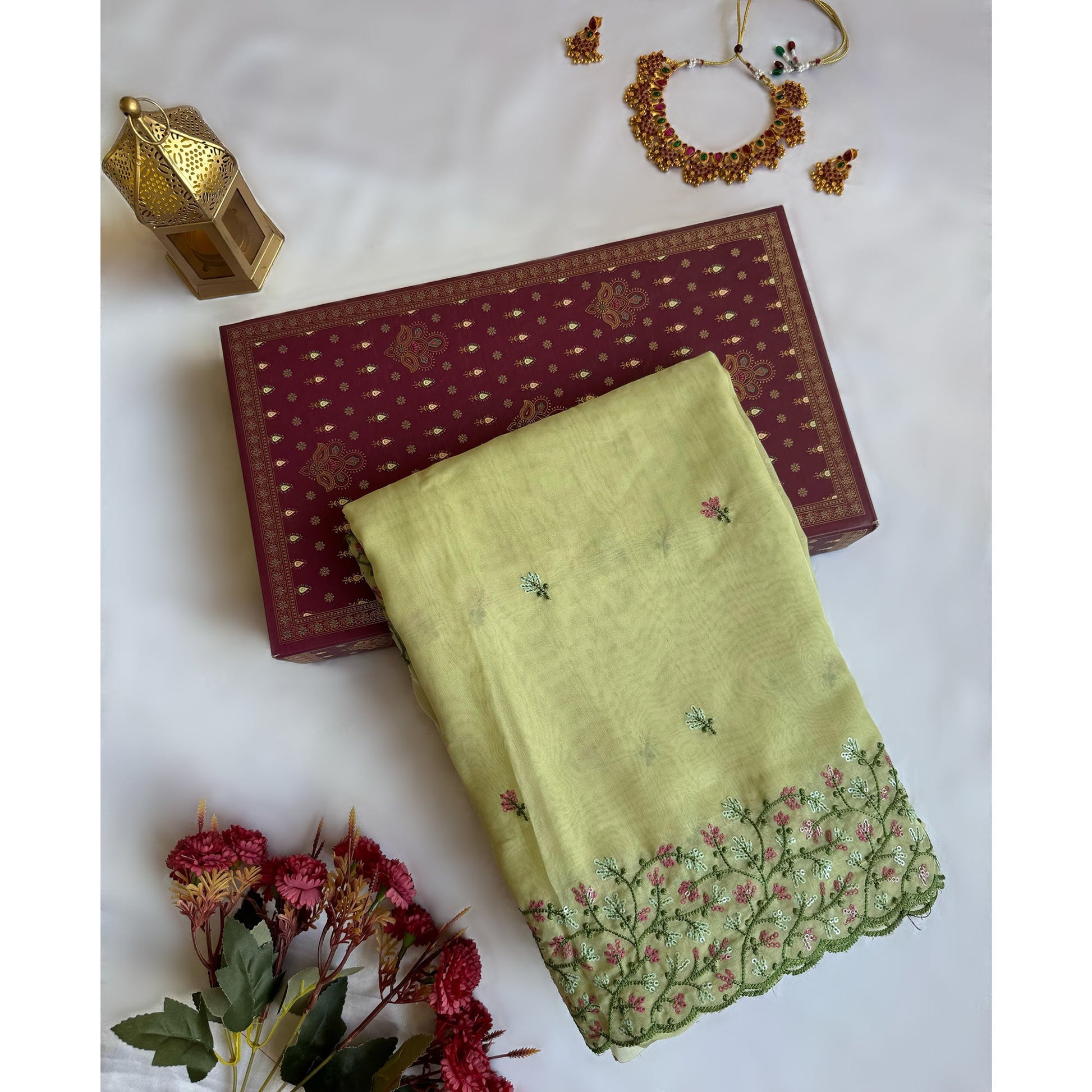 green-floral-embroidered-organza-saree-11