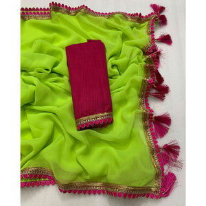 green-solid-georgette-saree-with-embroidered-lace-border-tassels