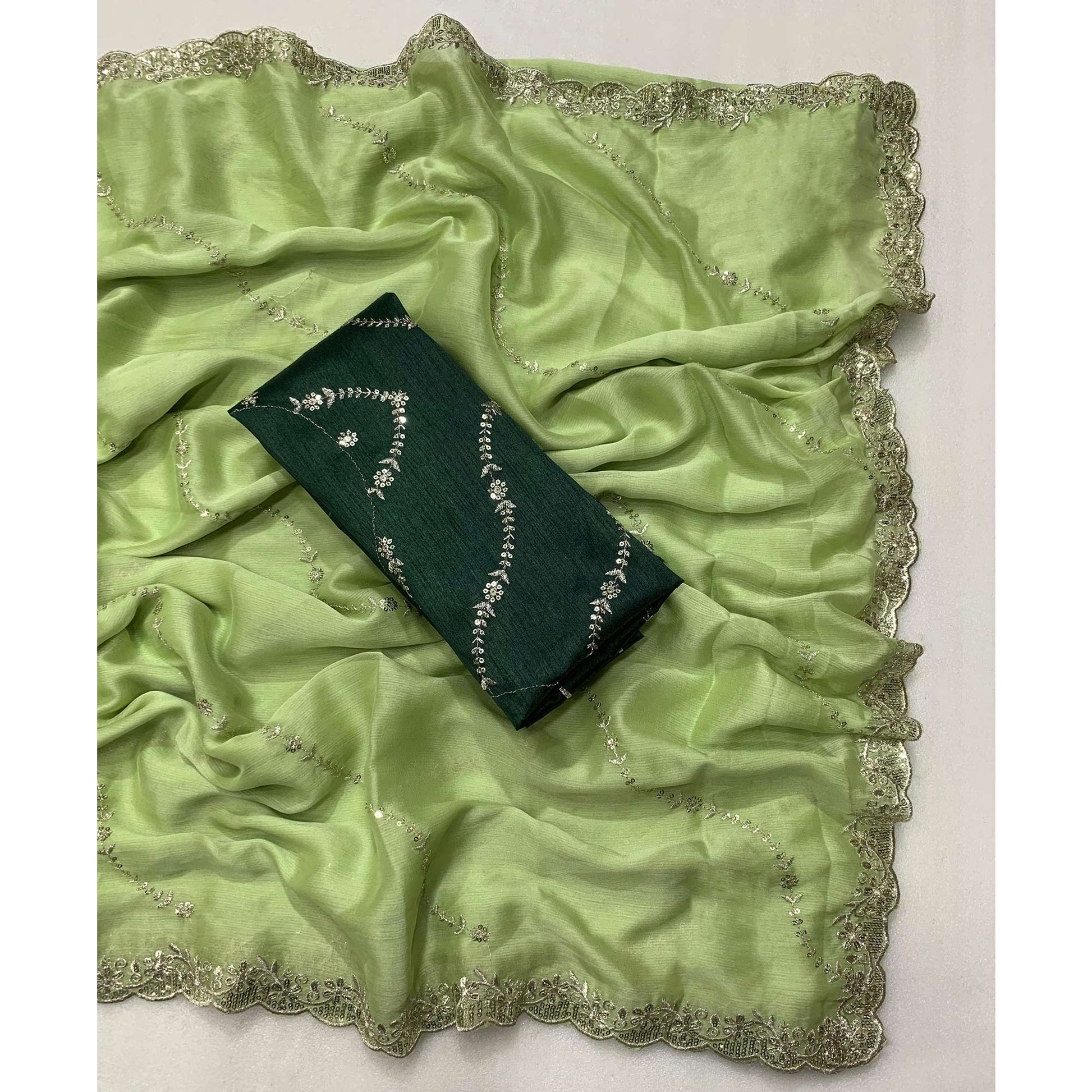 green-floral-sequins-embroidered-chiffon-saree