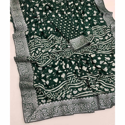 green-heart-printed-georgette-saree-with-woven-border