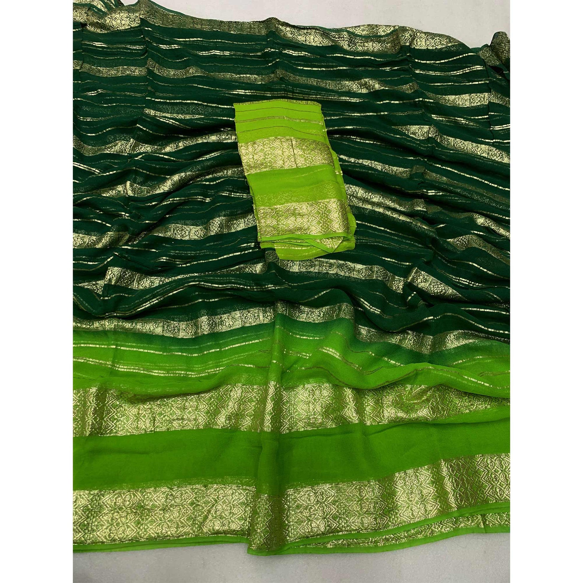green-striped-zari-woven-viscose-georgette-saree