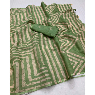 green-digital-printed-linen-cotton-saree-17