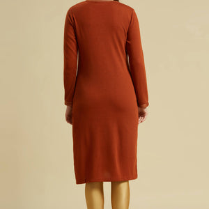 Dark Rust Woolen Straight Kurti