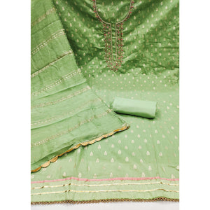 green-woven-with-handwork-jacquard-dress-material