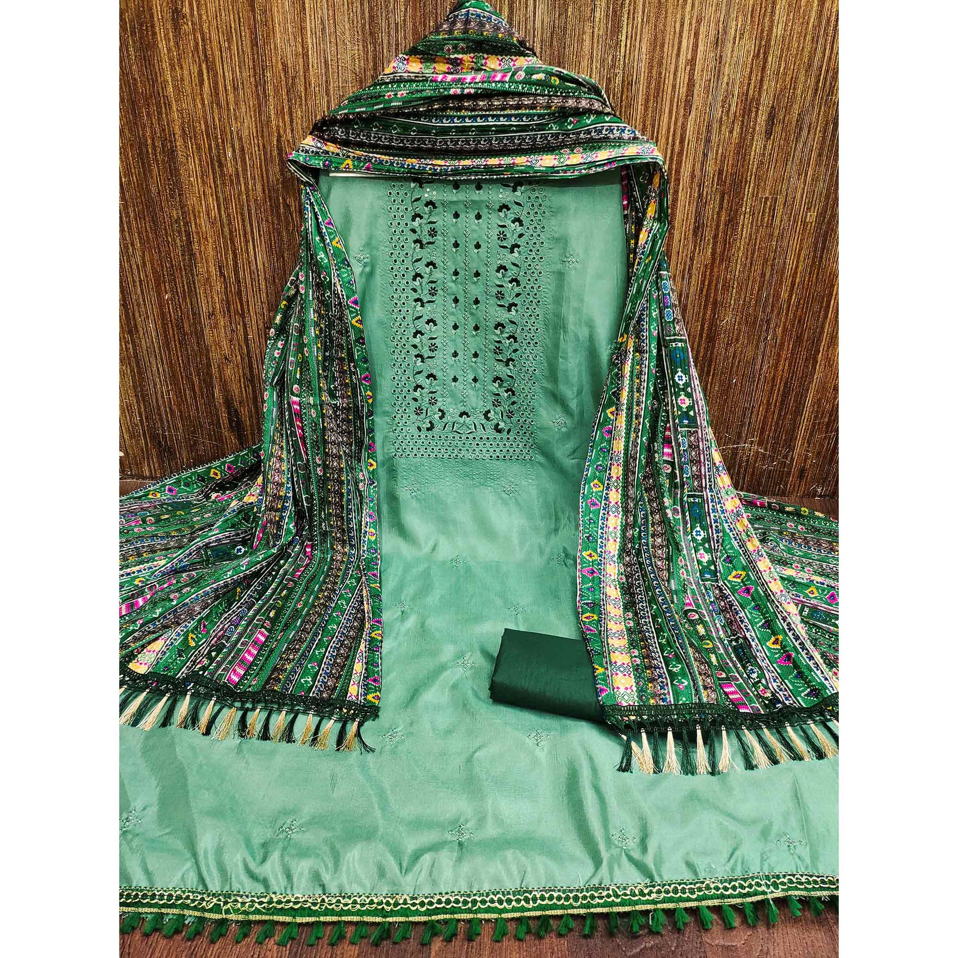 green-floral-sequins-embroidered-cotton-silk-dress-material