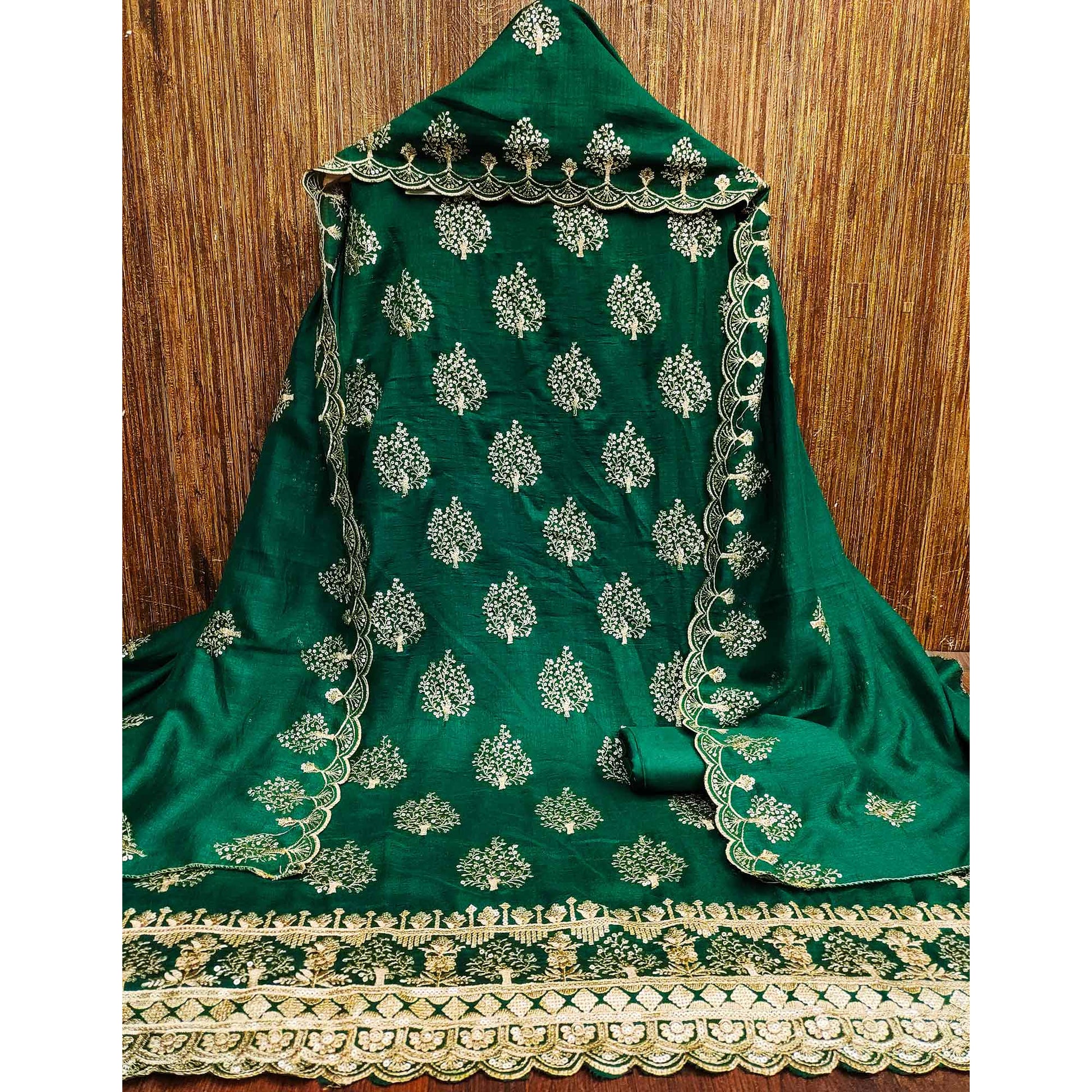 green-sequins-embroidered-vichitra-silk-dress-material-2